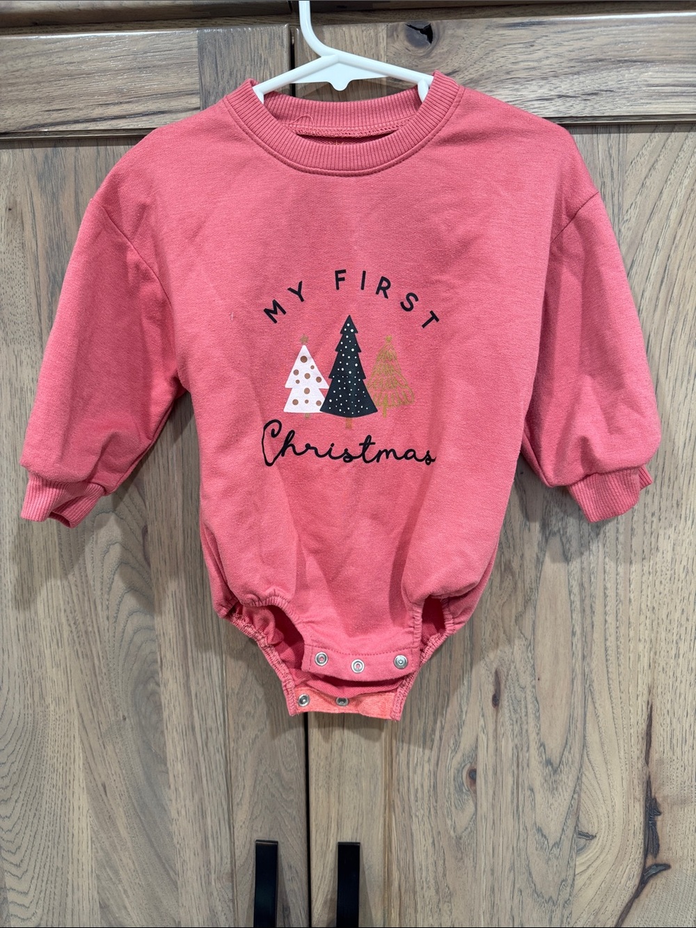 Sun + Stone Coral 'My First Christmas' One-Piece